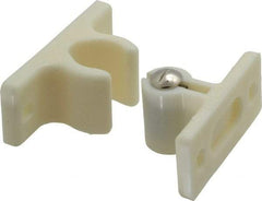Sugatsune - 2-17/64" Long x 1" Wide x 1-1/4" High, Plastic & Steel Adjustable Knuckle Catch - White Finish, 18-44 N/Lb Pull Force, 29-59 N/Lb Push Force, 2-41/64" Long Strike, 1-1/4" Wide Strike - Eagle Tool & Supply