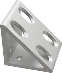 80/20 Inc. - 2.81" Wide, 3" High, Open Shelving 8 Hole Inside Corner Gusset - Aluminum, 3" Deep, Use with Series 15 & Bolt Kit 3320 - Eagle Tool & Supply