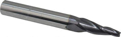 ProMax - 7° Taper Angle per Side, 3/16" Small End Diam, Solid Carbide 3 Flute Tapered Ball End Mill - AlTiN Finish, 4" OAL, 1/2" Shank Diam, Spiral Flute - Eagle Tool & Supply