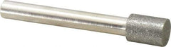 Made in USA - 3/8" Head Diam x 1/2" Head Thickness Diamond (Abrasive) Grinding Pin - 1/4" Shank Diam x 1-3/4" Shank Length - Eagle Tool & Supply