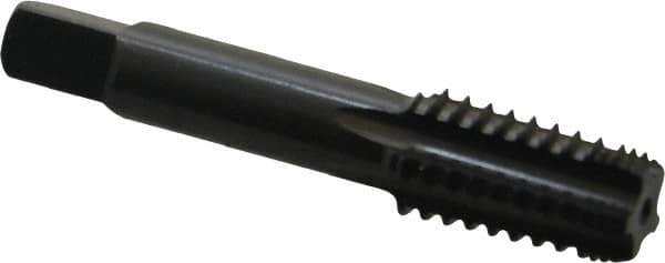 OSG - 1/8-27 NPT, 5 Flutes, Oxide Finish, High Speed Steel, Interrupted Thread Pipe Tap - 5/16 Inch Shank Diameter, 5/16 Inch Shank Diameter, 3/4 Inch Thread Length, 0.32 Inch Square Size, Regular Hook, Modified Bottoming Chamfer - Eagle Tool & Supply