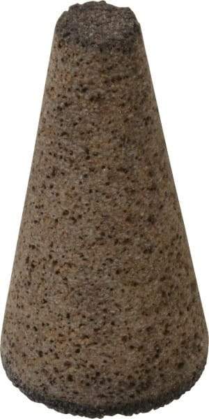 Grier Abrasives - Type 17, 2" Max Diam, 4" Head Thickness, 16 Grit Square Tip Cone - Aluminum Oxide, Very Coarse Grade, 5/8-11 Shank Thread - Eagle Tool & Supply