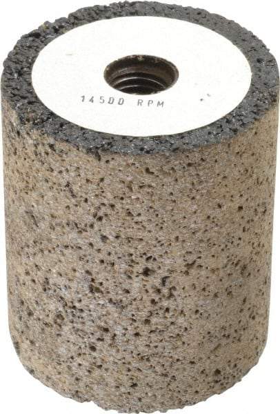 Grier Abrasives - Type 18, 2-1/2" Max Diam, 3" Head Thickness, 16 Grit Square Tip Plug - Aluminum Oxide, Very Coarse Grade, 5/8-11 Shank Thread - Eagle Tool & Supply