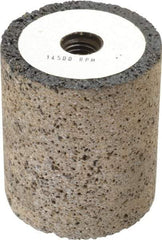 Grier Abrasives - Type 18, 2-1/2" Max Diam, 3" Head Thickness, 16 Grit Square Tip Plug - Aluminum Oxide, Very Coarse Grade, 5/8-11 Shank Thread - Eagle Tool & Supply