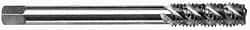 OSG - #8-32 UNC 3 Flute H3 Bright Finish High Speed Steel Spiral Flute Extension Tap - Bottoming Chamfer, 6" OAL, 2B Class of Fit - Exact Industrial Supply