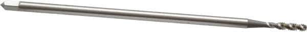 OSG - #4-40 UNC 2 Flute H2 Bright Finish High Speed Steel Spiral Flute Extension Tap - Bottoming Chamfer, 4" OAL, 2B/3B Class of Fit - Exact Industrial Supply