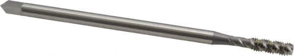 OSG - #10-32 UNF 3 Flute H3 Bright Finish High Speed Steel Spiral Flute Extension Tap - Bottoming Chamfer, 4" OAL, 2B/3B Class of Fit - Eagle Tool & Supply