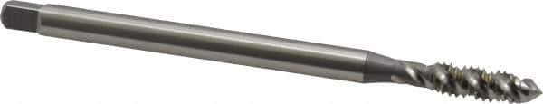 OSG - 1/4-20 UNC 3 Flute H3 Bright Finish High Speed Steel Spiral Flute Extension Tap - Plug Chamfer, 4" OAL, 3B Class of Fit - Eagle Tool & Supply