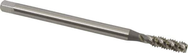 OSG - 1/4-20 UNC 3 Flute H3 Bright Finish High Speed Steel Spiral Flute Extension Tap - Bottoming Chamfer, 4" OAL, 3B Class of Fit - Eagle Tool & Supply