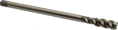 OSG - 7/16-14 UNC 3 Flute H3 Bright Finish High Speed Steel Spiral Flute Extension Tap - Bottoming Chamfer, 6" OAL, 3B Class of Fit - Eagle Tool & Supply