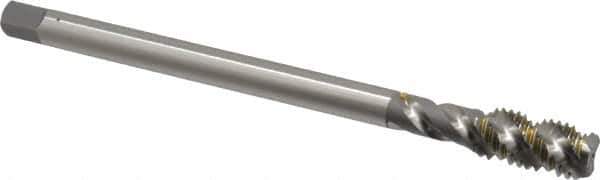OSG - 1/2-13 UNC 3 Flute H3 Bright Finish High Speed Steel Spiral Flute Extension Tap - Bottoming Chamfer, 6" OAL, 3B Class of Fit - Eagle Tool & Supply