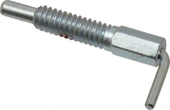 Gibraltar - 1/4-20, 0.8" Thread Length, 0.16" Plunger Diam, 0.5 Lb Init to 2.5 Lb Final End Force, Steel L Handle Plunger - 1-1/4" Body Length, 0.8" Length Under Head, Locking Element, 0.38" Plunger Projection - Eagle Tool & Supply