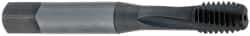 OSG - 1/4-28 UNF 3 Flute 2B Bottoming Spiral Flute Tap - Powdered Metal, Oxide Finish, 2-1/2" OAL, Right Hand Flute, Right Hand Thread, H4, Series 313 - Exact Industrial Supply