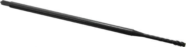 OSG - #4-40 UNC 3 Flute H2 Oxide Finish Vanadium High Speed Steel Spiral Flute Extension Tap - Modified Bottoming Chamfer, 4" OAL, 2B/3B Class of Fit - Exact Industrial Supply