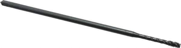 OSG - #10-24 UNC 3 Flute H3 Oxide Finish Vanadium High Speed Steel Spiral Flute Extension Tap - Modified Bottoming Chamfer, 6" OAL, 2B/3B Class of Fit - Eagle Tool & Supply