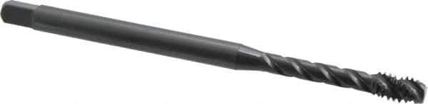 OSG - 3/8-24 UNF 3 Flute H3 Oxide Finish Vanadium High Speed Steel Spiral Flute Extension Tap - Bottoming Chamfer, 6" OAL, 1-7/8" Thread Length, 3B Class of Fit, Series 398 - Exact Industrial Supply