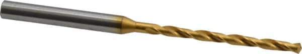 OSG - 7/64" 130° Cobalt Jobber Drill - TiN Finish, Right Hand Cut, Spiral Flute, Straight Shank, 2-15/16" OAL, Standard Point - Eagle Tool & Supply