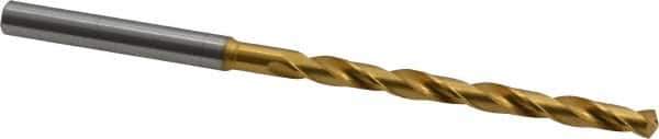 OSG - 5/32" 130° Cobalt Jobber Drill - TiN Finish, Right Hand Cut, Spiral Flute, Straight Shank, 3-7/16" OAL, Standard Point - Eagle Tool & Supply