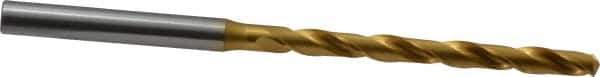 OSG - 13/64" 130° Cobalt Jobber Drill - TiN Finish, Right Hand Cut, Spiral Flute, Straight Shank, 4-1/4" OAL, Standard Point - Eagle Tool & Supply