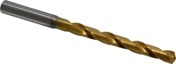 OSG - 21/64" 130° Cobalt Jobber Drill - TiN Finish, Right Hand Cut, Spiral Flute, Straight Shank, 5-1/8" OAL, Standard Point - Eagle Tool & Supply