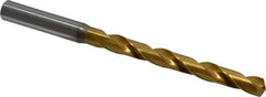 OSG - 21/64" 130° Cobalt Jobber Drill - TiN Finish, Right Hand Cut, Spiral Flute, Straight Shank, 5-1/8" OAL, Standard Point - Eagle Tool & Supply