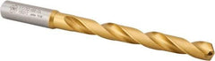 OSG - 17/32" 130° Cobalt Jobber Drill - TiN Finish, Right Hand Cut, Spiral Flute, Straight Shank, 7-3/16" OAL, Standard Point - Eagle Tool & Supply
