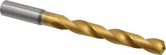 OSG - 21/32" 130° Cobalt Jobber Drill - TiN Finish, Right Hand Cut, Spiral Flute, Straight Shank, 7-27/32" OAL, Standard Point - Eagle Tool & Supply