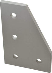 80/20 Inc. - 3" Wide, 4-1/2" High, Open Shelving 4 Hole 90° Angled Plate - Aluminum, Use with Series 15 & Bolt Kit 3320 or 3325 - Eagle Tool & Supply