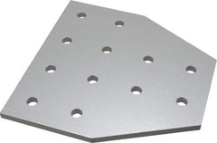 80/20 Inc. - 6" Wide, 6" High, Open Shelving 12 Hole Tee Plate - Aluminum, Use with Series 15 & Bolt Kit 3320 or 3325 - Eagle Tool & Supply