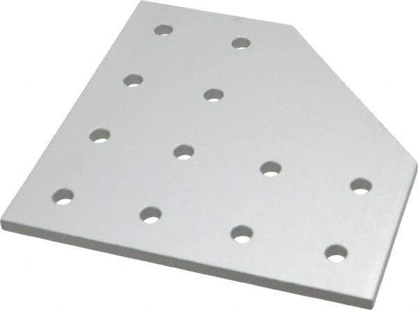 80/20 Inc. - 6" Wide, 6" High, Open Shelving 12 Hole 90° Angled Joining Plate - Aluminum, Use with Series 15 & Bolt Kit 3320 or 3325 - Eagle Tool & Supply