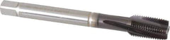 Guhring - 1/2-20 UNF 4 Flute 2BX Modified Bottoming Spiral Flute Tap - Powdered Metal, TiAlN Finish, 110mm OAL, Right Hand Flute, Right Hand Thread, Series 2923 - Eagle Tool & Supply