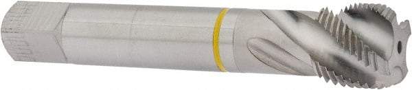 Guhring - 7/8-14 UNF 4 Flute 2B Modified Bottoming Spiral Flute Tap - Cobalt, Bright Finish, 4-11/16" OAL, Right Hand Flute, Right Hand Thread, Series 3905 - Eagle Tool & Supply