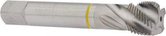 Guhring - 7/8-14 UNF 4 Flute 2B Modified Bottoming Spiral Flute Tap - Cobalt, Bright Finish, 4-11/16" OAL, Right Hand Flute, Right Hand Thread, Series 3905 - Eagle Tool & Supply