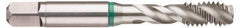 Guhring - M20x2.50 Metric Coarse 4 Flute 6H Modified Bottoming Spiral Flute Tap - Cobalt, Bright Finish, 4.469" OAL, Right Hand Flute, Right Hand Thread, Series 3918 - Eagle Tool & Supply