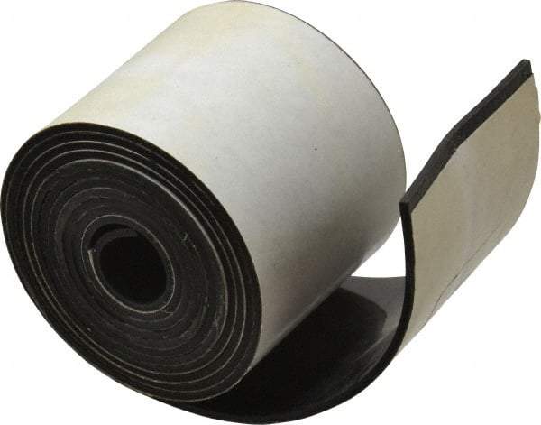 Made in USA - 1/16" Thick x 2" Wide x 60" Long, Adhesive Backed Buna-N Rubber Strip - Stock Length, 70 Shore A Durometer, 2,500 psi Tensile Strength, -20 to 170°F, Black - Eagle Tool & Supply