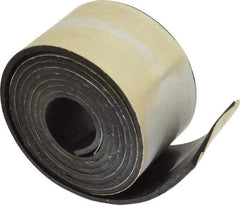 Made in USA - 1/8" Thick x 2" Wide x 60" Long, Adhesive Backed Buna-N Rubber Strip - Stock Length, 70 Shore A Durometer, 2,500 psi Tensile Strength, -20 to 170°F, Black - Eagle Tool & Supply