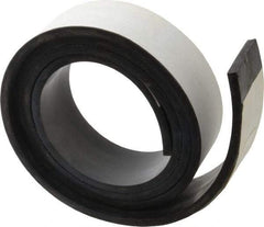 Made in USA - 1/4" Thick x 2" Wide x 60" Long, Adhesive Backed Buna-N Rubber Strip - Stock Length, 70 Shore A Durometer, 2,500 psi Tensile Strength, -20 to 170°F, Black - Eagle Tool & Supply