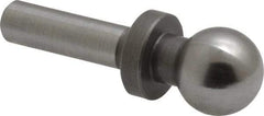 Gibraltar - 1/2" Ball Diam, 1/4" Shank Diam, Steel Inspection Tooling Ball - Slip-Fit Shank, 1-3/8" Ball Center to Shank Bottom, 1/2" Ball Center to Shoulder Bottom, with Shoulder - Eagle Tool & Supply