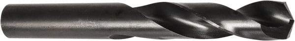 DORMER - 4.1mm 135° Spiral Flute High Speed Steel Screw Machine Drill Bit - Oxide Finish, Right Hand Cut, 22mm Flute Length, 55mm OAL, Split Point, Straight Shank - Eagle Tool & Supply
