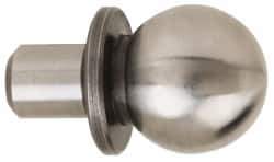 Gibraltar - 1/2" Ball Diam, 1/4" Shank Diam, Steel Inspection Tooling Ball - Thread Shank, 5/8" Ball Center to Shank Bottom, 5/16" Ball Center to Shoulder Bottom, with Shoulder - Eagle Tool & Supply