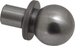 Gibraltar - 1/2" Ball Diam, 1/4" Shank Diam, Steel Inspection Tooling Ball - Thread Shank, 5/8" Ball Center to Shank Bottom, 5/16" Ball Center to Shoulder Bottom, with Shoulder - Eagle Tool & Supply