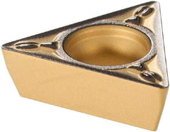 Sumitomo - TPMT221 ESU Grade AC630M Carbide Turning Insert - Al2O3 Finish, 60° Triangle, 1/4" Inscr Circle, 1/8" Thick, 1/64" Corner Radius - Eagle Tool & Supply