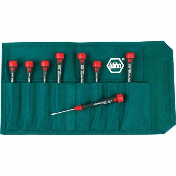 Wiha - 8 Piece Slotted & Phillips Screwdriver Set - Comes in Canvas Pouch - Eagle Tool & Supply