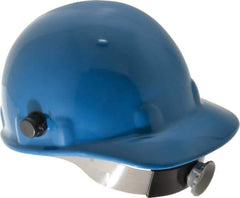 Fibre-Metal - ANSI Type I, Class G Rated, 8-Point, Ratchet Adjustment Hard Hat - Size 6-1/2 to 8, Blue, Standard Brim - Eagle Tool & Supply