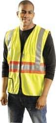 OccuNomix - Size 3XL High Visibility Yellow Solid Expandable Vest - 52 to 54" Chest, ANSI 107-2015, Hook & Loop Closure, 1 Pocket, Polyester - Eagle Tool & Supply
