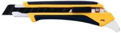 Olfa - Snap Utility Knife - 3.94" High Carbon Tool Steel Blade, Yellow & Black Elastomer & Fiber Reinforced Polymer Handle, 1 Blade Included - Eagle Tool & Supply