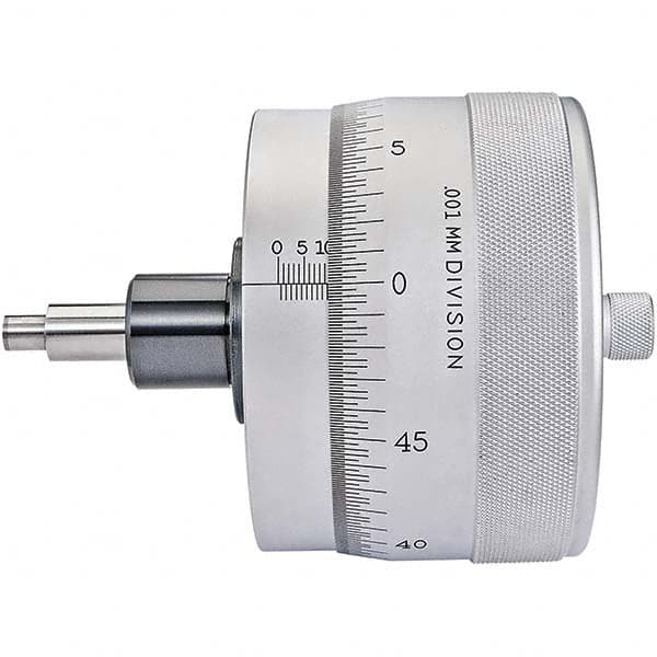 Starrett - 25mm, 4-1/16 Inch Plain Thimble, 0.3118 Inch Diameter x 1-7/16 Inch Long Spindle, Mechanical Micrometer Head - Eagle Tool & Supply