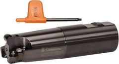 Kennametal - 1-1/2" Cutting Diam, 1-1/2" Shank Diam, 1-1/2" Max Depth of Cut, Straight Shank Indexable Copy End Mill - 3 Inserts, RD.X 12.. Insert, KDM Toolholder, Through Coolant - Eagle Tool & Supply