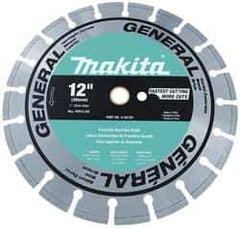 Makita - 14" Diam, 20mm Arbor Hole Diam, Wet & Dry Cut Saw Blade - Diamond-Tipped, Standard Round Arbor - Eagle Tool & Supply