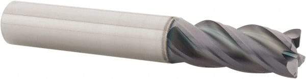 SGS - 3/8", 4 Flute, Single End, Solid Carbide, 0.015" Corner Radius End Mill - 2-1/2" OAL, Right Hand Flute, 7/8" LOC, Right Hand Cut - Eagle Tool & Supply